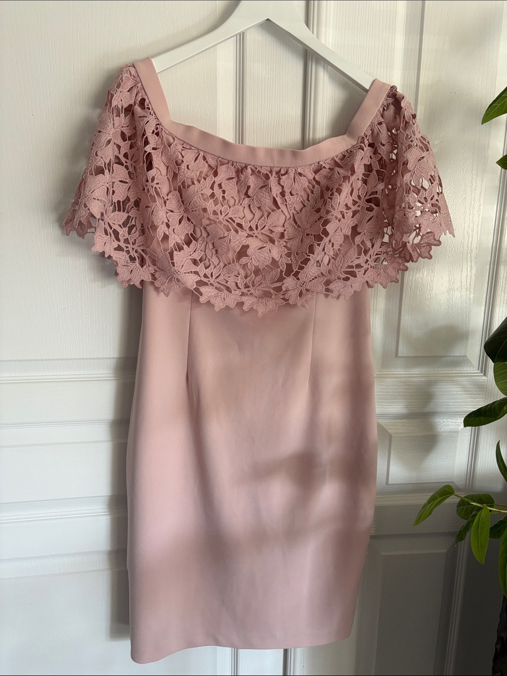 Eliza J Off-the-Shoulder Lace Sheath Dress